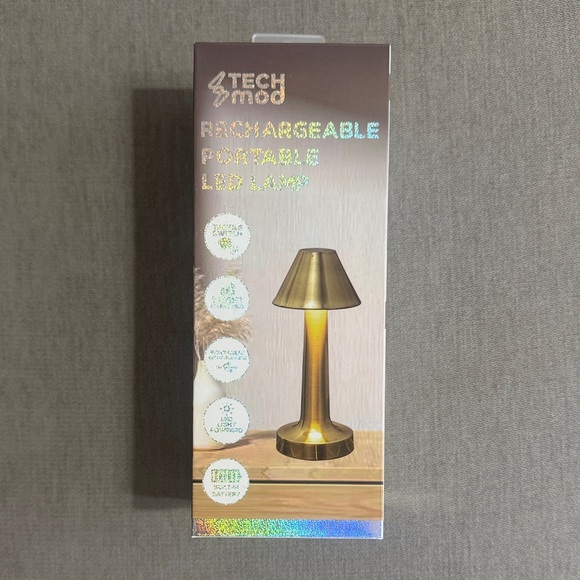NEW Tech Mod Gold Rechargeable Portable LED Lamp - Picture 2 of 6